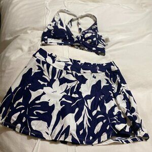 Anne Cole  Marilyn Cross-Back top and skirted bikini bottom